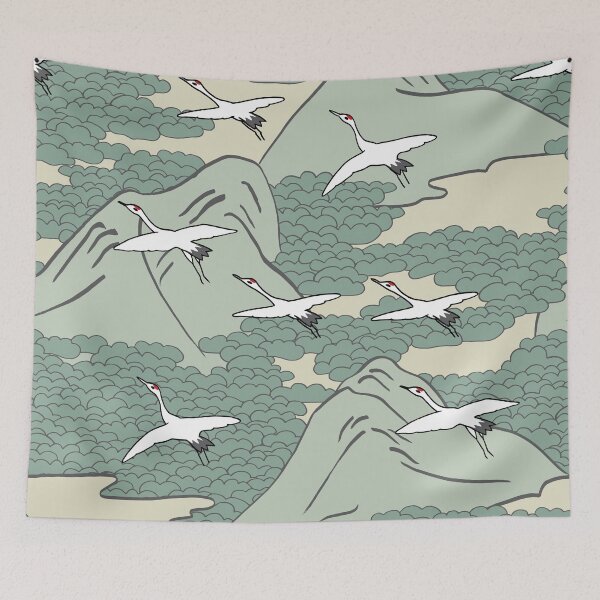 Item preview, Japanese Pattern Traditional Japanese Crane Flying  designed and sold by EpicArtz.