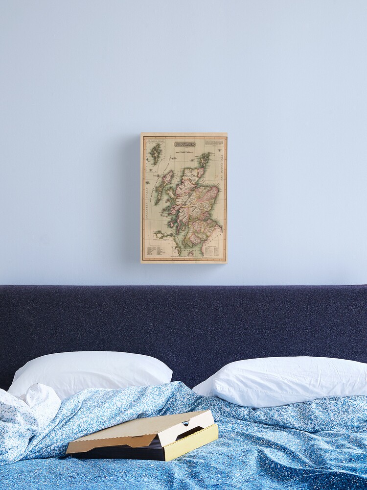 Thumbnail 1 of 3, Canvas Print, Vintage Map of Scotland (1814) designed and sold by BravuraMedia.