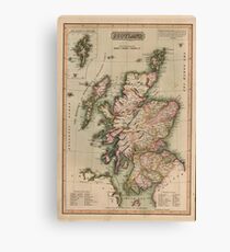Vintage Map of Scotland (1814) Leinwanddruck