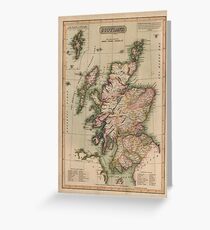 Vintage Map of Scotland (1814) Greeting Card