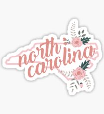 Pegatina Carolina del Norte Floral