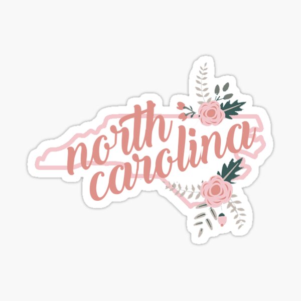 North Carolina Floral Sticker