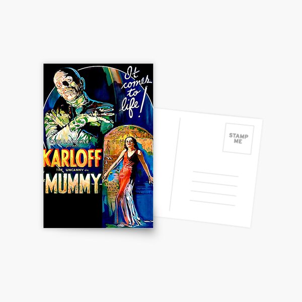 Christmas Xmas Karloff Imhotep Mummy Horror Fun Blank Greeting Card 