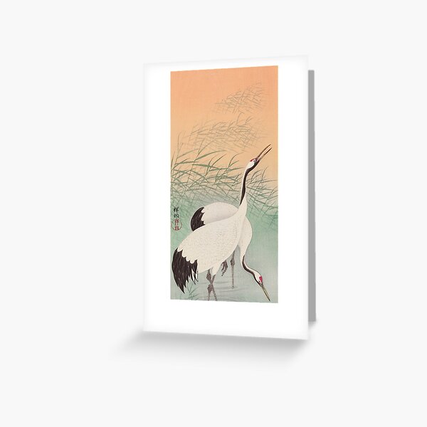 Item preview, Japanese Woodblock Print of  Two Cranes  by Ohara Koson  designed and sold by Tamas Das.