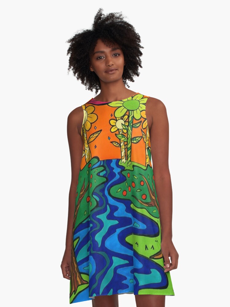 Lucy in the Sky With Diamonds A Line Dress for Sale by josephjord Redbubble