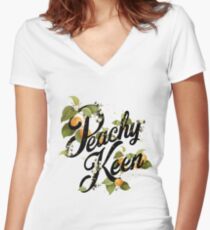 Peachy Keen : Mint Women's Fitted V-Neck T-Shirt