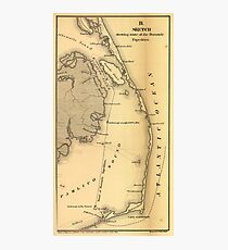 Vintage Map of The Outer Banks (1862) Photographic Print