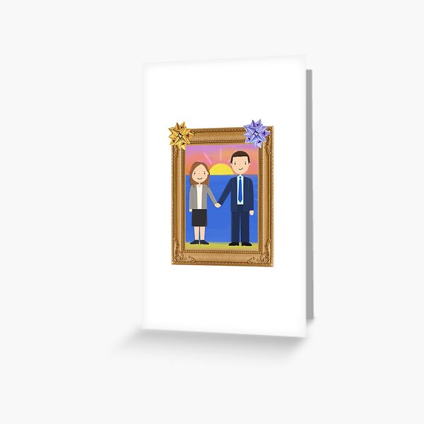 Vista previa del artículo con la obra «El regalo de boda de Office Jim y Pam», diseñado y vendido por cutermelon.