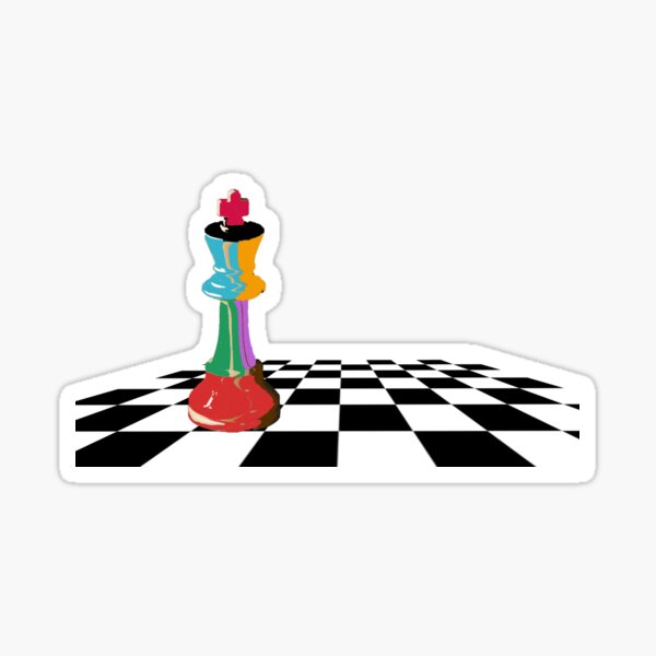 Adesivo Quadrado Chess Color King, Colorida Xadrez King Piece