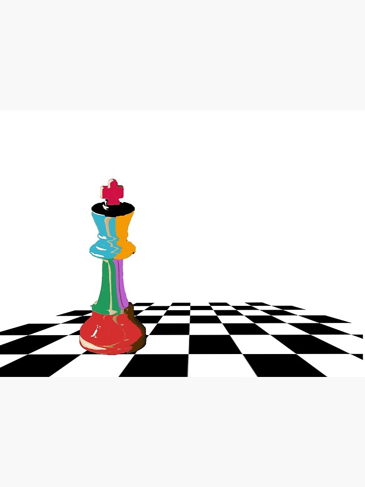 Grußkarte for Sale mit Farbiges Schach-König-Stück auf