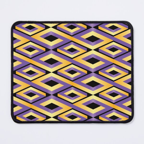 Item preview, (FLOWING) PENROSE CUBE V2 Loop Pattern - GOLD and PURPLE on BLACK Background (v2 GOLDPURPLE on BLACK) © designed and sold by DesignsByLawerg.