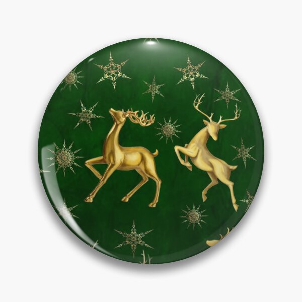 Item preview, Golden Deer and Snowflakes designed and sold by Kestrelle.