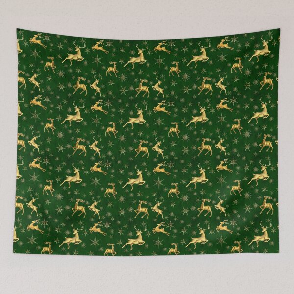 Item preview, Golden Deer and Snowflakes designed and sold by Kestrelle.