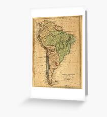 Vintage Map of South America (1821) Grußkarte