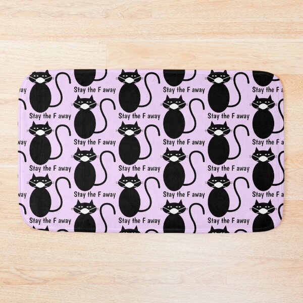 Item preview, Black cat wearing mask says Stay the F away designed and sold by Yulacreative.