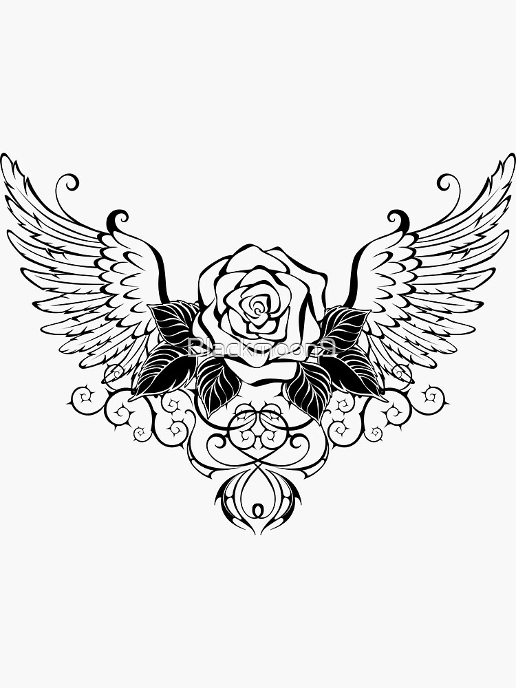 Rose mit Flügeln | Sticker