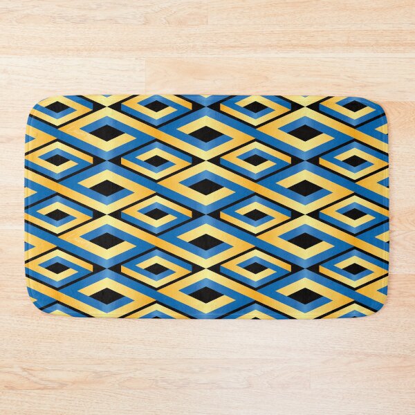 Item preview, (FLOWING) PENROSE CUBE V2 Loop Pattern - GOLD and BLUE on BLACK Background (v2 GOLDBLUE on BLACK) © designed and sold by DesignsByLawerg.