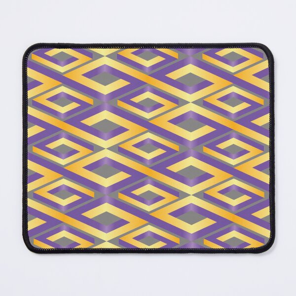 Item preview, (FLOWING) PENROSE CUBE V2 Loop Pattern - GOLD and PURPLE on GRAY Background (v2 GOLDPURPLE on GRAY) © designed and sold by DesignsByLawerg.