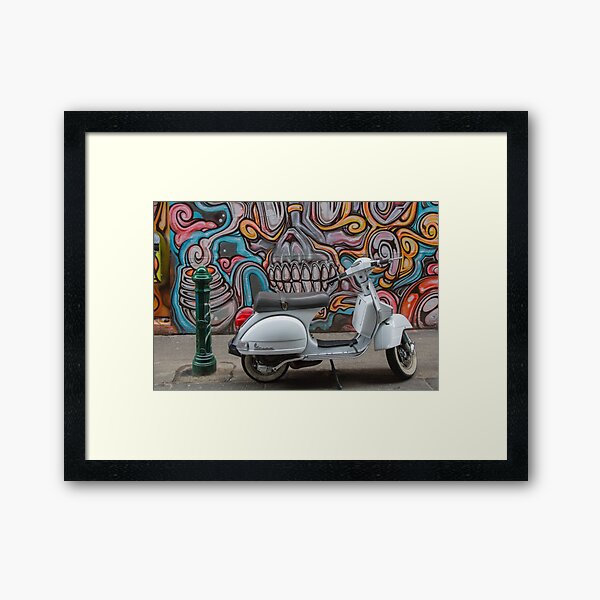 Vespa in Hosier Lane ,Melbourne Framed Art Print
