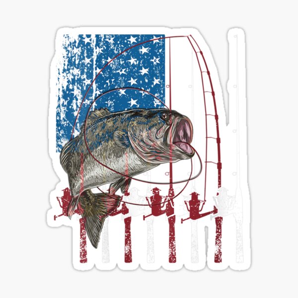 Fisherman Patriotic Stickers for Sale