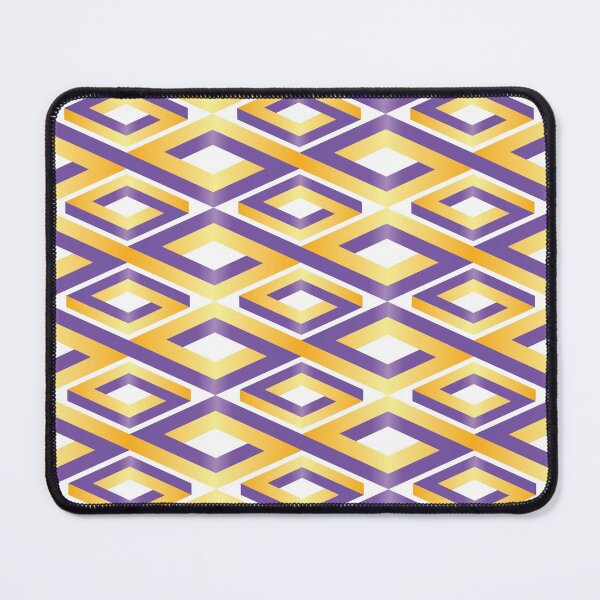 Item preview, (FLOWING) PENROSE CUBE V2 Loop Pattern - GOLD and PURPLE on WHITE Background (v2 GOLDPURPLE on WHITE) © designed and sold by DesignsByLawerg.