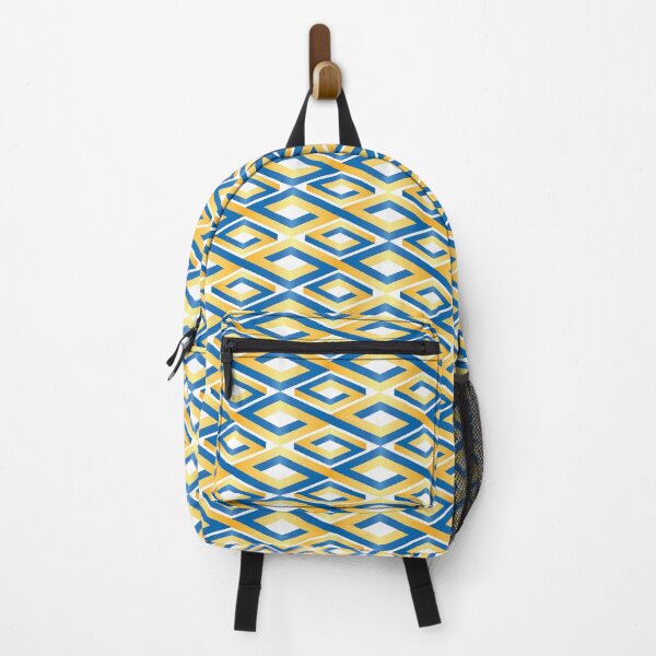 Item preview, (FLOWING) PENROSE CUBE V2 Loop Pattern - GOLD and BLUE on WHITE Background (v2 GOLDBLUE on WHITE) © designed and sold by DesignsByLawerg.