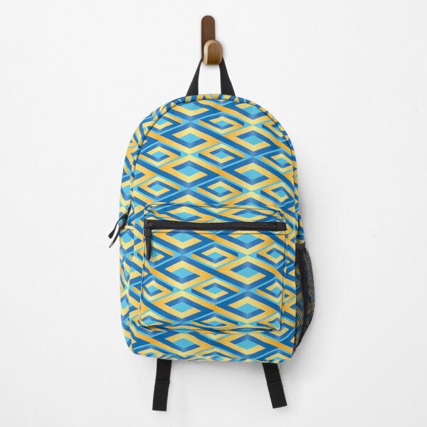 Item preview, (FLOWING) PENROSE CUBE Loop Pattern V2 - GOLD and BLUE on TURQUOISE Background (v2 GOLDBLUE on TURQUOISE) © designed and sold by DesignsByLawerg.