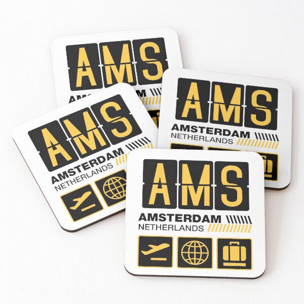Item preview, Amsterdam Airport Tag, Netherlands Vacation Travel, AMS Airport Code, Amsterdam Holiday, AMS Luggage Tag, Amsterdam Gift Souvenir designed and sold by iconikit.