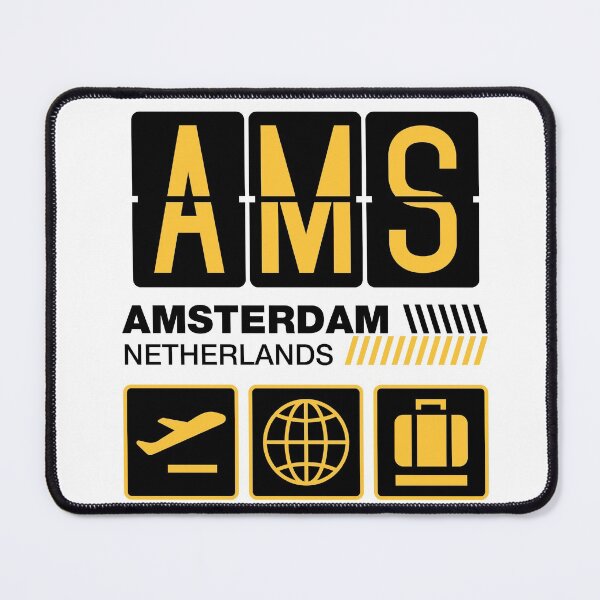 Item preview, Amsterdam Airport Tag, Netherlands Vacation Travel, AMS Airport Code, Amsterdam Holiday, AMS Luggage Tag, Amsterdam Gift Souvenir designed and sold by iconikit.