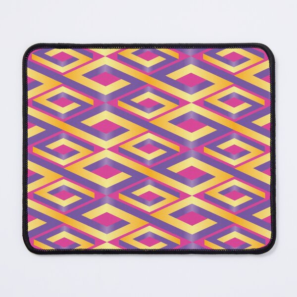 Item preview, (FLOWING) PENROSE CUBE V2 Loop Pattern - GOLD and PURPLE on PINK Background (v2 GOLDPURPLE on PINK) © designed and sold by DesignsByLawerg.