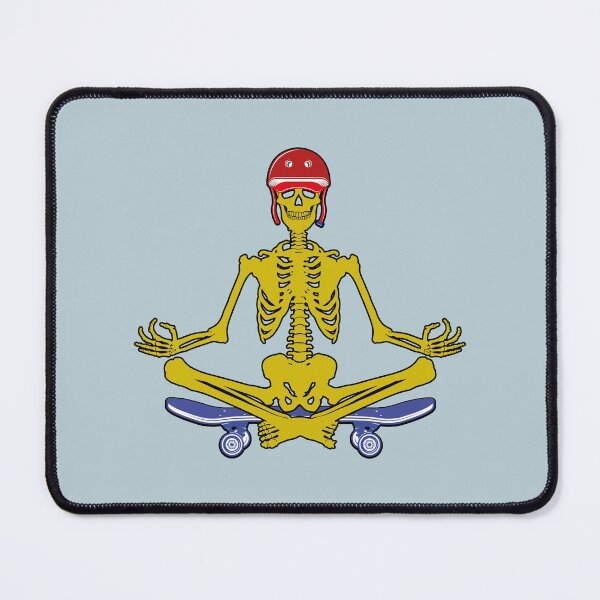 Item preview, Funny Meditating Skeleton Yoga on Skateboard, Halloween, meditation, Zen | designed and sold by Boom-llqb.