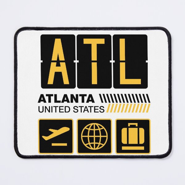 Item preview, Etiqueta del aeropuerto de Atlanta, vacaciones en Estados Unidos, viajes en EE. UU., Código de aeropuerto ATL, vacaciones en Atlanta, etiqueta de equipaje ATL, recuerdo de regalo de Atlanta designed and sold by iconikit.