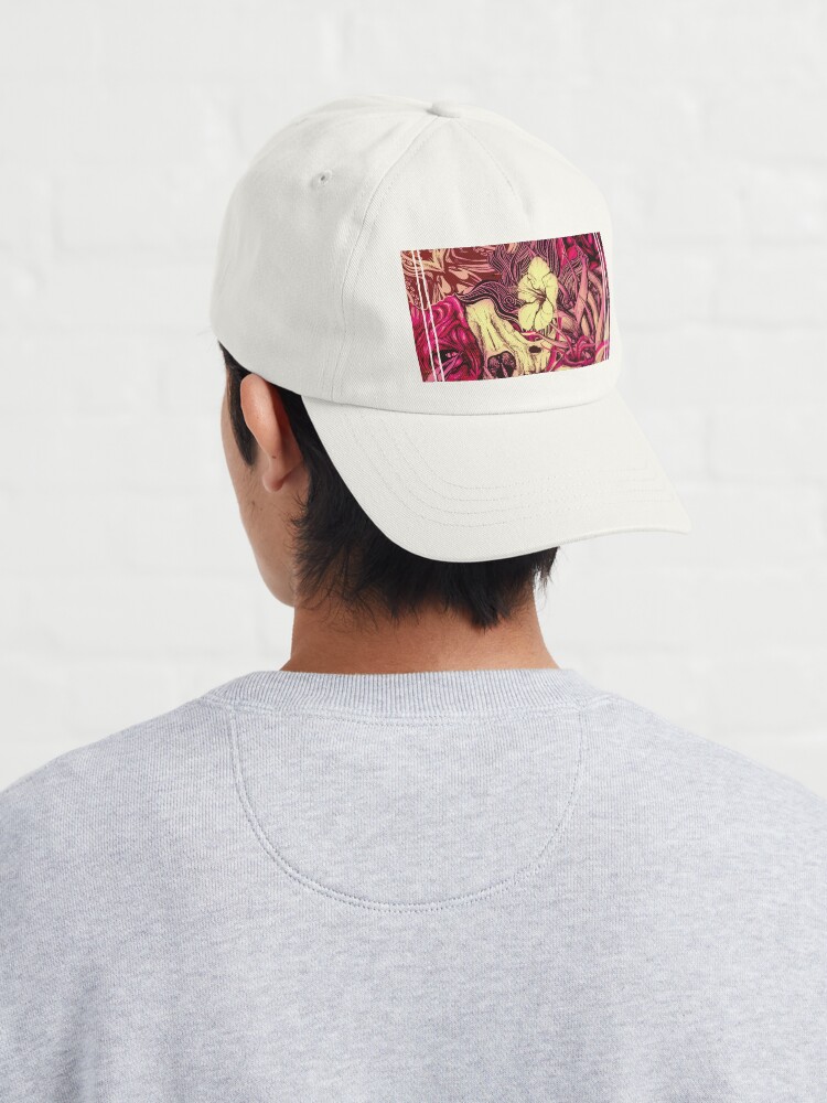 Alternate view of Sphynx cat and flowers Cap