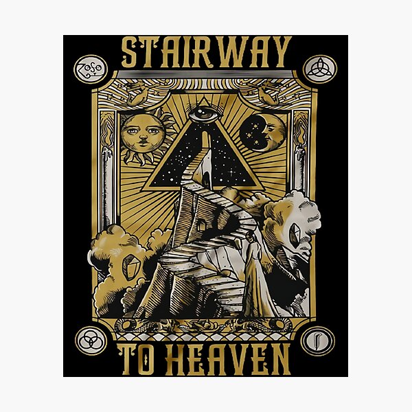 Led Zeppelin Stairway To Heaven Black Background Photographic Print