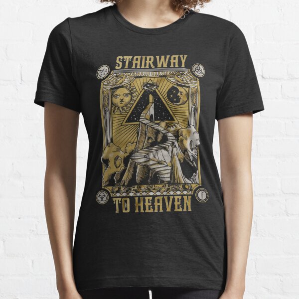 Led Zeppelin Stairway To Heaven Schwarzer Hintergrund Essential T-Shirt