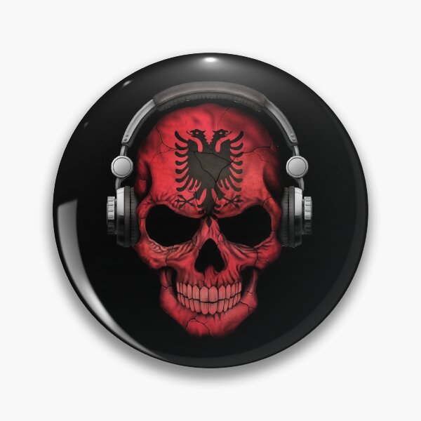 Item preview, Dark Skull Deejay with Albanian Flag  designed and sold by hirthe237.