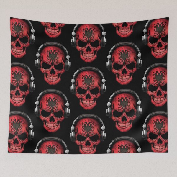 Item preview, Dark Skull Deejay with Albanian Flag  designed and sold by hirthe237.