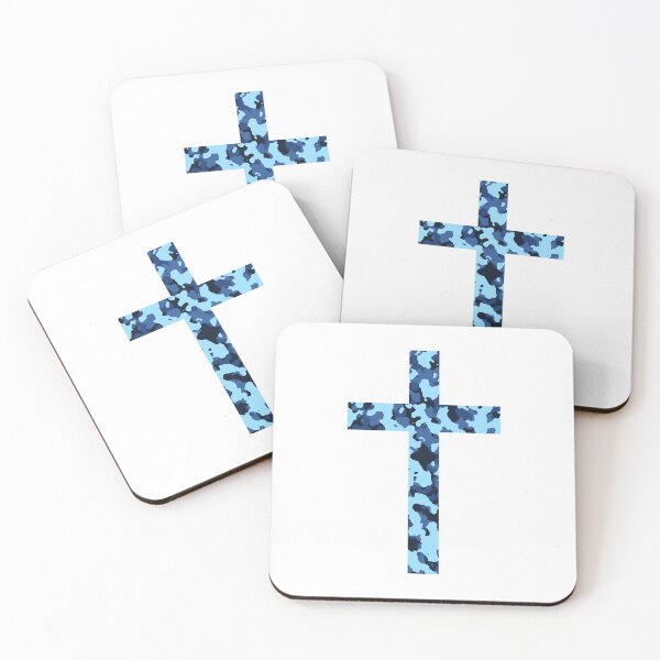 Item preview, Blue Winter Camouflage Christian Cross  designed and sold by NECHSTORE.