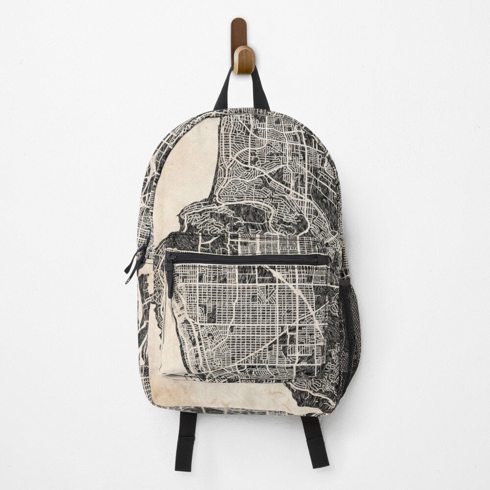 Vista previa del artículo con la obra «Mochila», diseñado y vendido por InkMaps.
