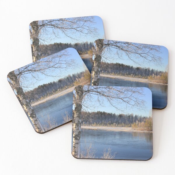 Item preview, Winter landscape with river and forest designed and sold by Alelmisira.