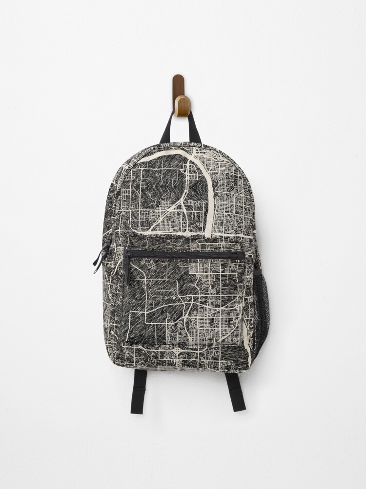 Thumbnail 1 of 3, Backpack, Tulsa map Oklahoma Ink lines designed and sold by InkMaps.