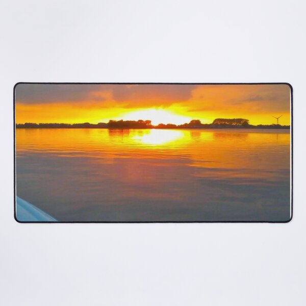 Sailing Motionless Water At Sunset Desk Mat