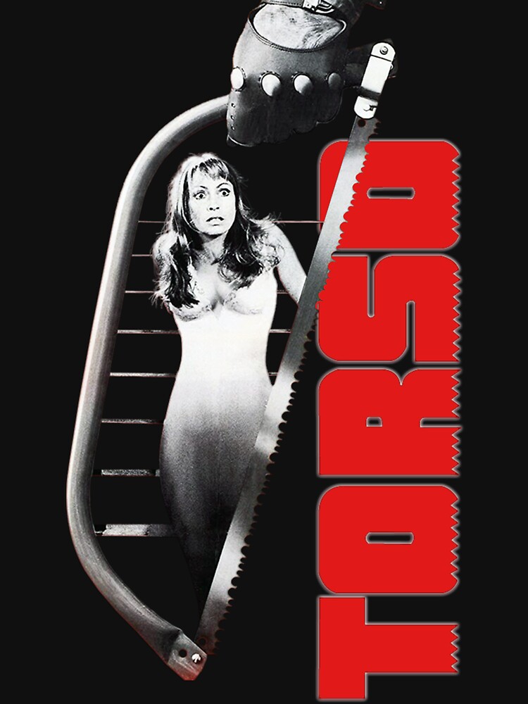 "TORSO (1973) / Slasher [HORROR MOVIE] TShirt Design VHSGasm Horror