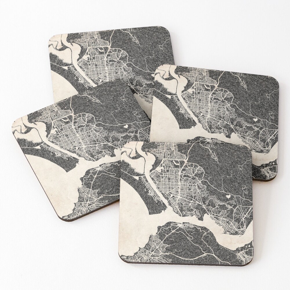 Aperçu de l'œuvre Dessous de verre (lot de 4) créée et vendue par InkMaps.