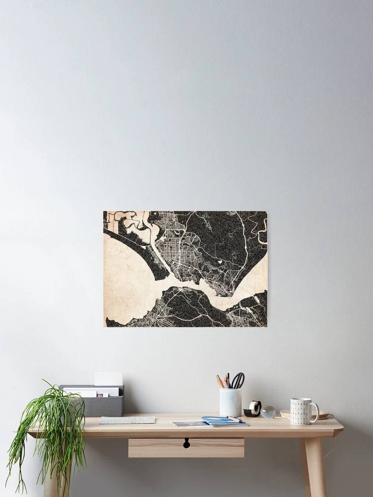 Imagen 2 de 3, Póster con la obra Vallejo map California Ink lines, diseñada y vendida por InkMaps.