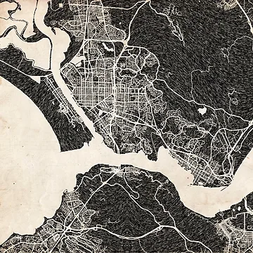 Imagen de la obra Vallejo map California Ink lines de InkMaps