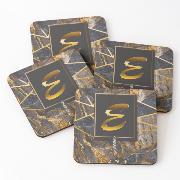 Item preview, Marble Mosaic Golden Glitters Monogram E designed and sold by antarte99.