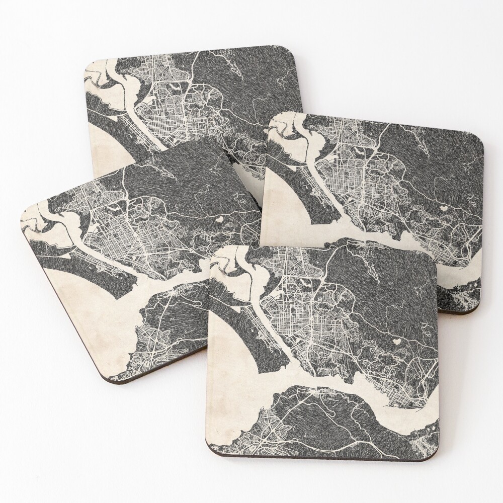 Aperçu de l'œuvre Dessous de verre (lot de 4) créée et vendue par InkMaps.