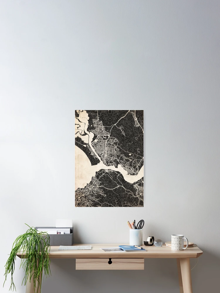 Imagen 2 de 3, Póster con la obra Vallejo map California Ink lines 2, diseñada y vendida por InkMaps.
