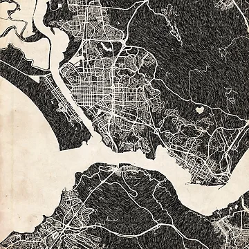 Imagen de la obra Vallejo map California Ink lines 2 de InkMaps